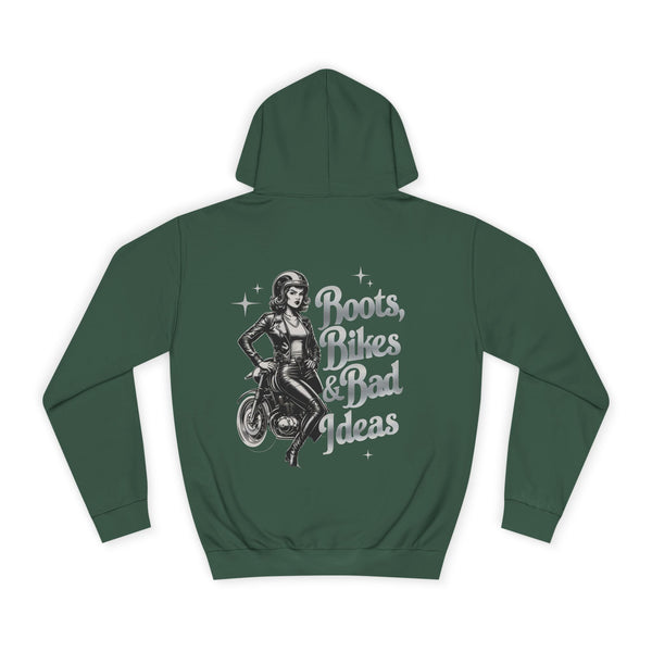 Female Motorcycle Hoodie | Biker Babe T-shirt | Gift Female Bikers | Boots, Bike and Bad ideas | Biker Gift