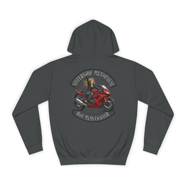 Funny Biker Hoodie for Women | Menopause Humour Motorcycle Hoodie | Menopause Chapter | Female Riders | Hot Mess Chapter Hoodie