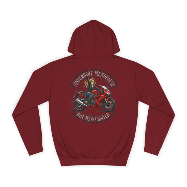 Funny Biker Hoodie for Women | Menopause Humour Motorcycle Hoodie | Menopause Chapter | Female Riders | Hot Mess Chapter Hoodie