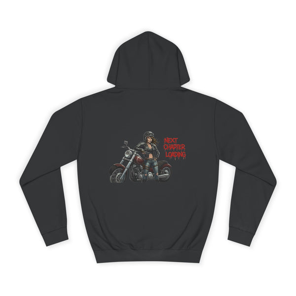 Next Chapter Loading | Female Biker Hoodie | Menopause Humour Motorcycle Hoodie | Menopause Chapter | Female Riders | Next Chapter Hoodie