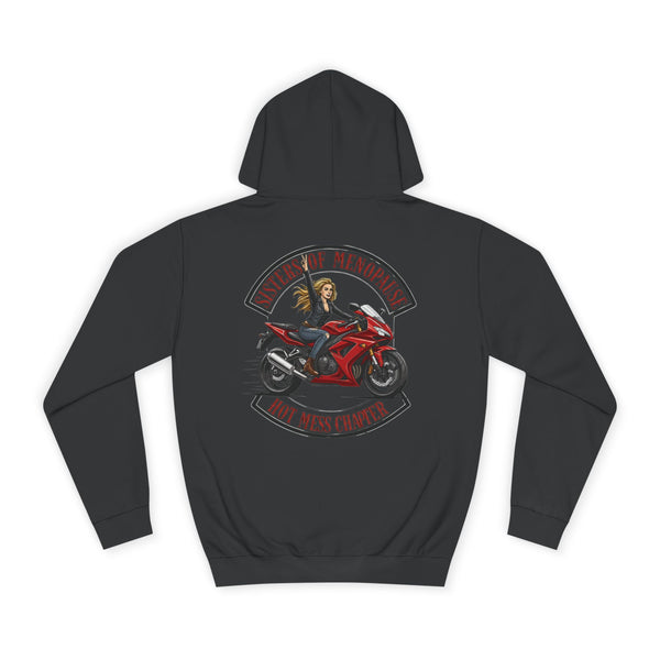 Funny Biker Hoodie for Women | Menopause Humour Motorcycle Hoodie | Menopause Chapter | Female Riders | Hot Mess Chapter Hoodie