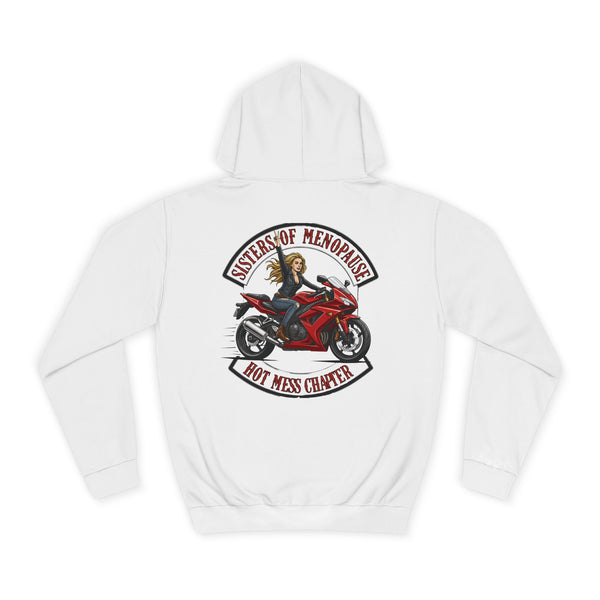 Funny Biker Hoodie for Women | Menopause Humour Motorcycle Hoodie | Menopause Chapter | Female Riders | Hot Mess Chapter Hoodie