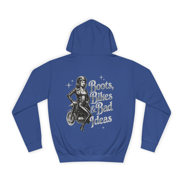 Female Motorcycle Hoodie | Biker Babe T-shirt | Gift Female Bikers | Boots, Bike and Bad ideas | Biker Gift
