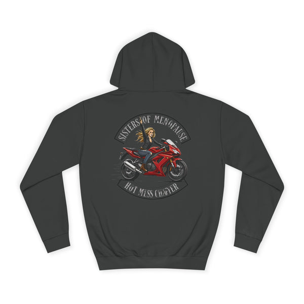 Funny Biker Hoodie for Women | Menopause Humour Motorcycle Hoodie | Menopause Chapter | Female Riders | Hot Mess Chapter Hoodie
