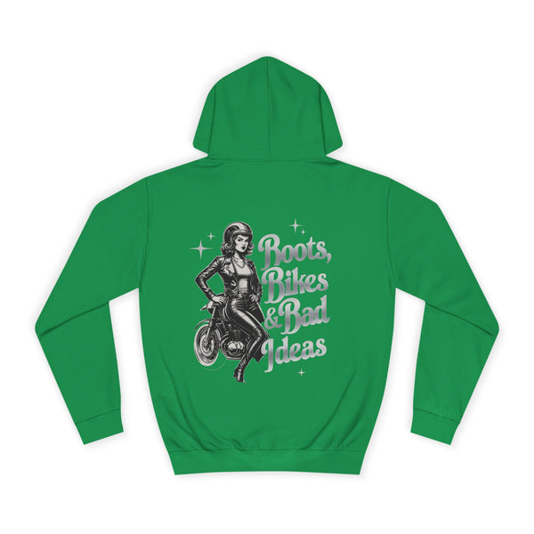 Female Motorcycle Hoodie | Biker Babe T-shirt | Gift Female Bikers | Boots, Bike and Bad ideas | Biker Gift