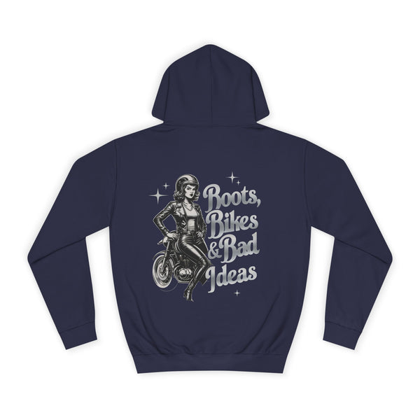 Female Motorcycle Hoodie | Biker Babe T-shirt | Gift Female Bikers | Boots, Bike and Bad ideas | Biker Gift