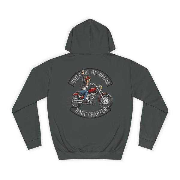Funny Biker Hoodie for Women | Menopause Humour Motorcycle Hoodie | Rage Chapter | Female Riders | Next Chapter Life Hoodie