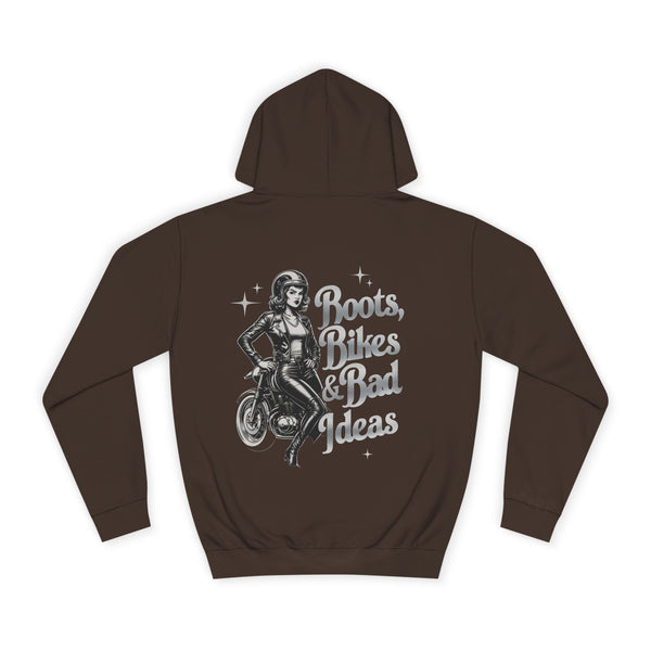 Female Motorcycle Hoodie | Biker Babe T-shirt | Gift Female Bikers | Boots, Bike and Bad ideas | Biker Gift