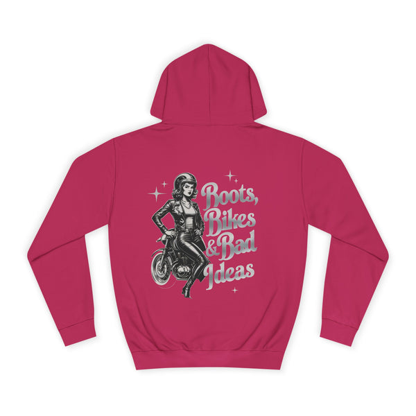 Female Motorcycle Hoodie | Biker Babe T-shirt | Gift Female Bikers | Boots, Bike and Bad ideas | Biker Gift