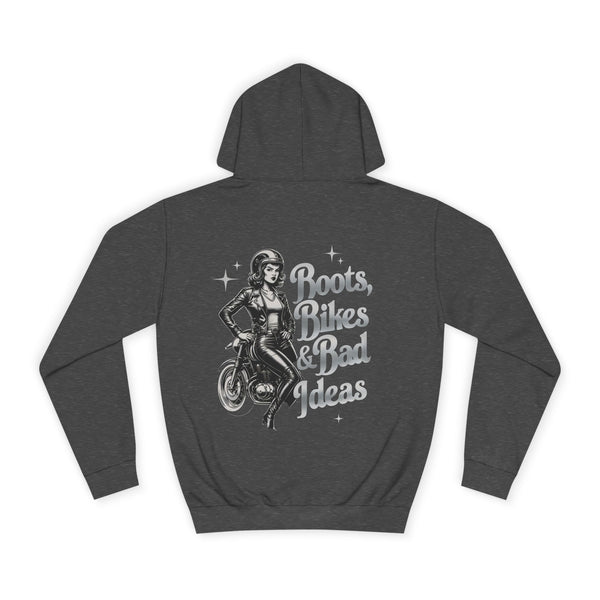 Female Motorcycle Hoodie | Biker Babe T-shirt | Gift Female Bikers | Boots, Bike and Bad ideas | Biker Gift