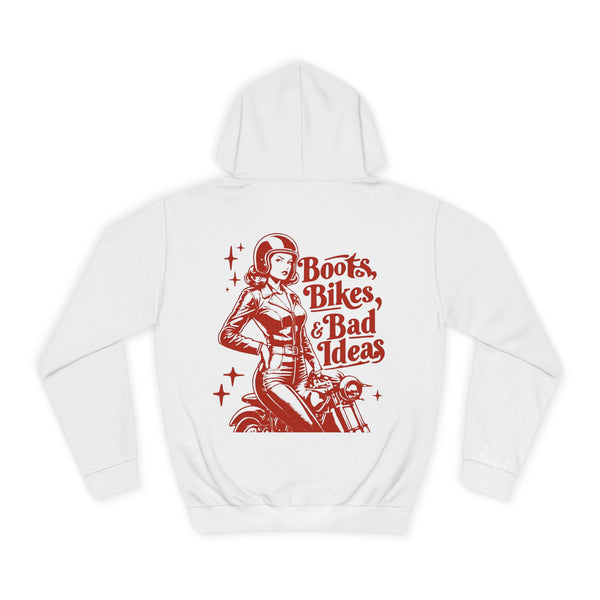 Female Motorcycle Hoodie | Biker Babe T-shirt | Gift Female Bikers | Boots, Bike and Bad ideas | Biker Gift