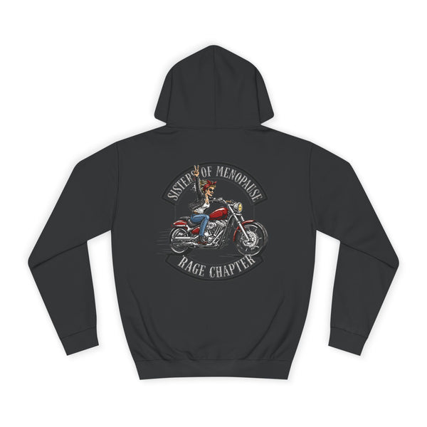 Funny Biker Hoodie for Women | Menopause Humour Motorcycle Hoodie | Rage Chapter | Female Riders | Next Chapter Life Hoodie