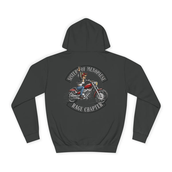 Funny Biker Hoodie for Women | Menopause Humour Motorcycle Hoodie | Rage Chapter | Female Riders | Next Chapter Life Hoodie