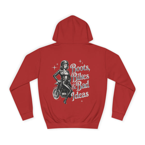 Female Motorcycle Hoodie | Biker Babe T-shirt | Gift Female Bikers | Boots, Bike and Bad ideas | Biker Gift