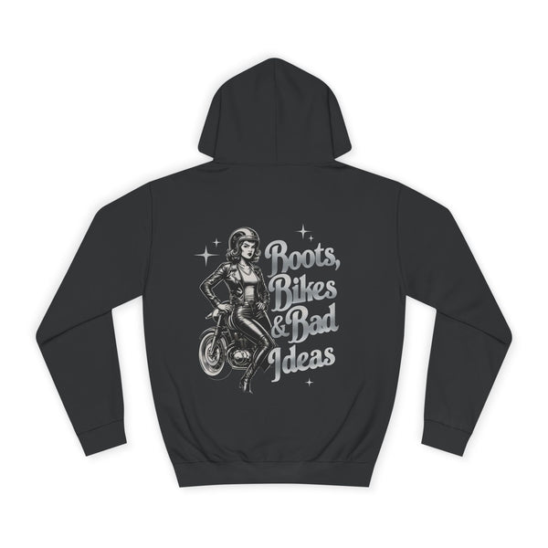 Female Motorcycle Hoodie | Biker Babe T-shirt | Gift Female Bikers | Boots, Bike and Bad ideas | Biker Gift